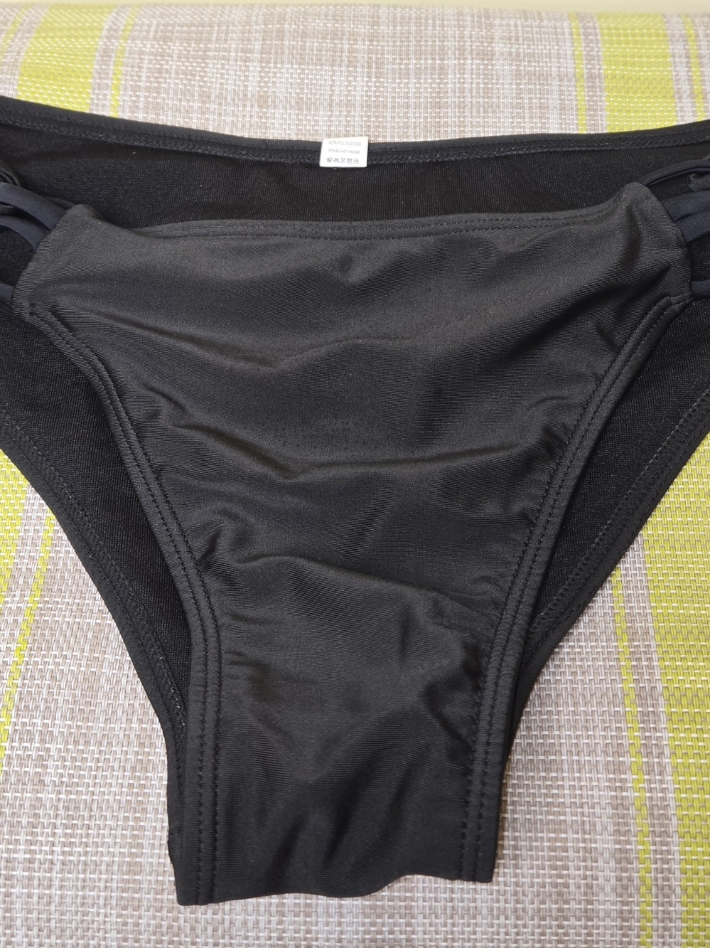 Black Strappy Side Bikini Bottoms Women’s Large – Cutout Swim Bottom
